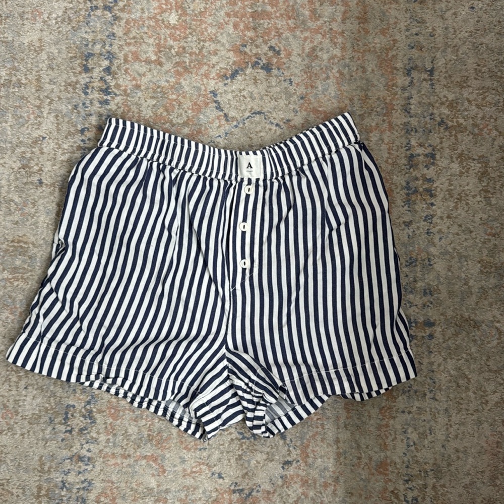 Anthropologie Blue and White Striped wren Shorts